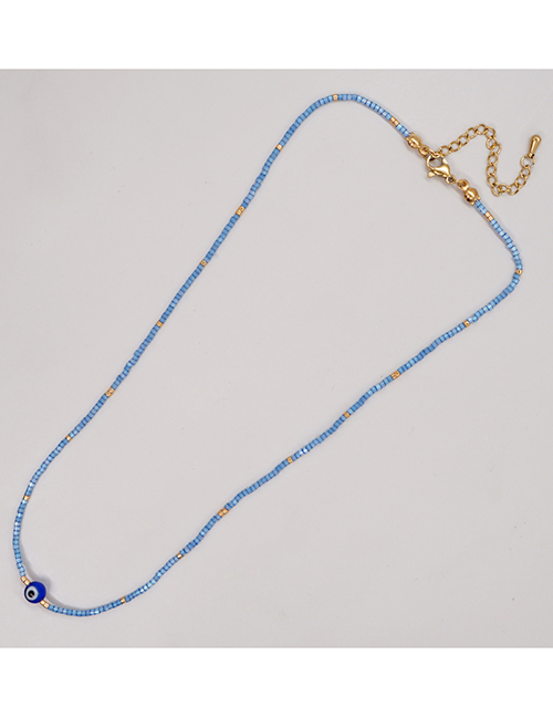 Fashion Mi-n210015b Rice Beads Beaded Round Eye Necklace