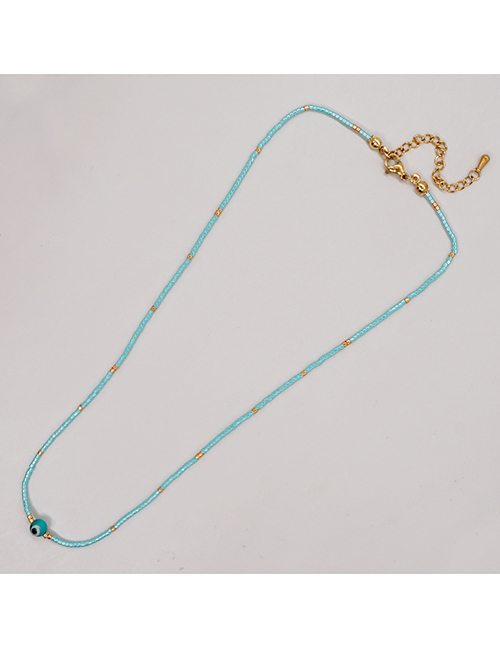 Fashion Mi-n210015c Rice Beads Beaded Round Eye Necklace