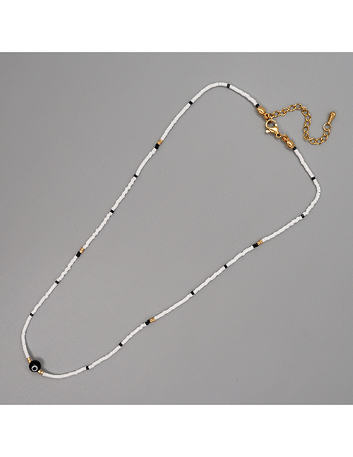 Fashion Mi-n210015f Rice Beads Beaded Round Eye Necklace
