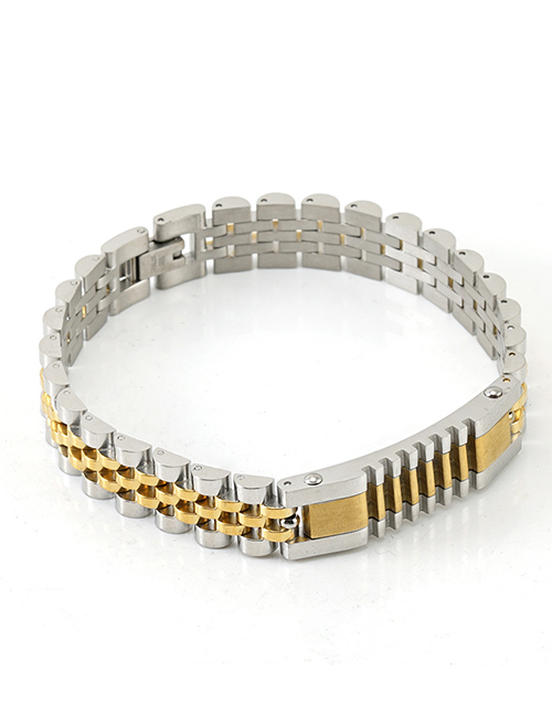 Fashion Color Mixing Stainless Steel Strap Bracelet