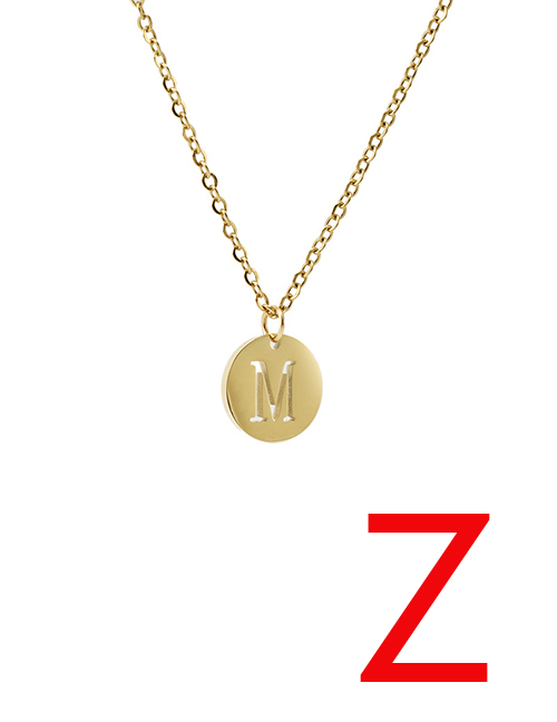 Fashion Golden Z (including Chain) Stainless Steel 26 Letter Necklace