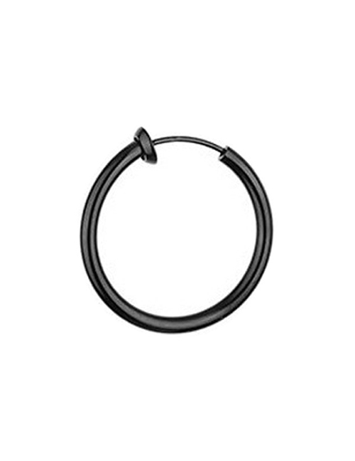 Fashion Black Titanium Steel Geometric Round Ear Ring