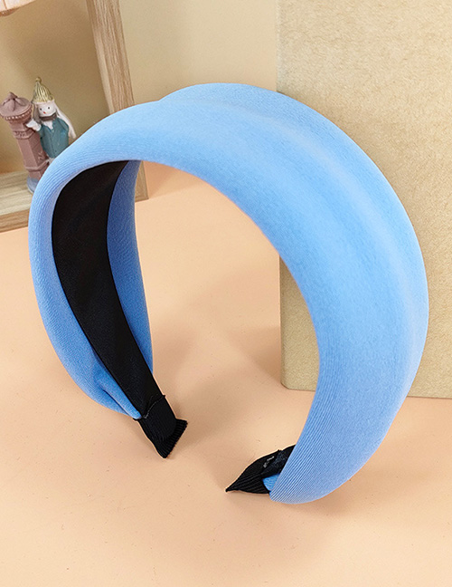 Fashion Blue Sponge Flat Headband Fabric Sponge Flat Headband