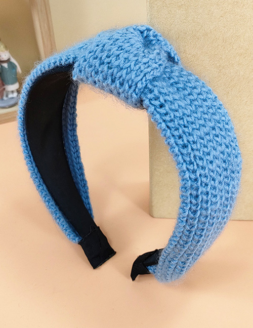 Fashion Blue Wool Knotted Headband Knotted Headband With Fabric Yarn