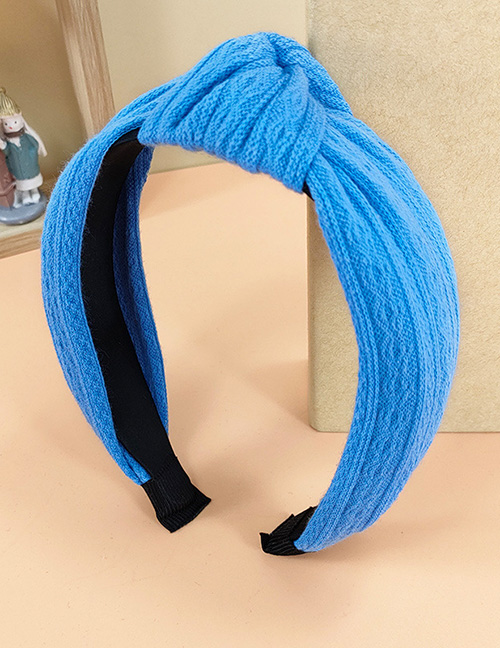 Fashion Blue Diamond-shaped Yarn Knotted Headband Fabric Diamond-shaped Yarn Knotted Headband