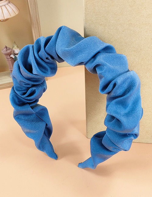 Fashion Blue Fold Large Intestine Headband Fabric Pleated Large Intestine Headband