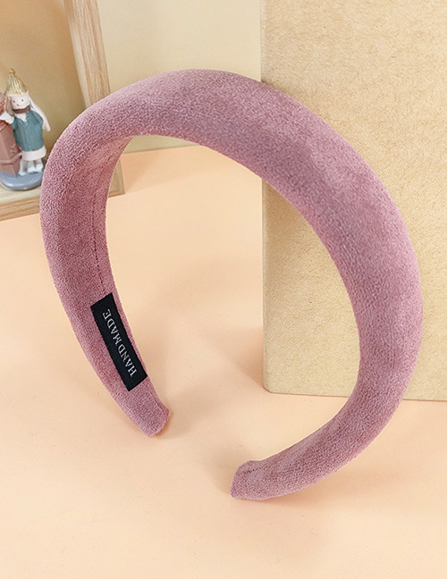 Fashion Pink Suede Sponge Headband Fabric Suede Sponge Headband