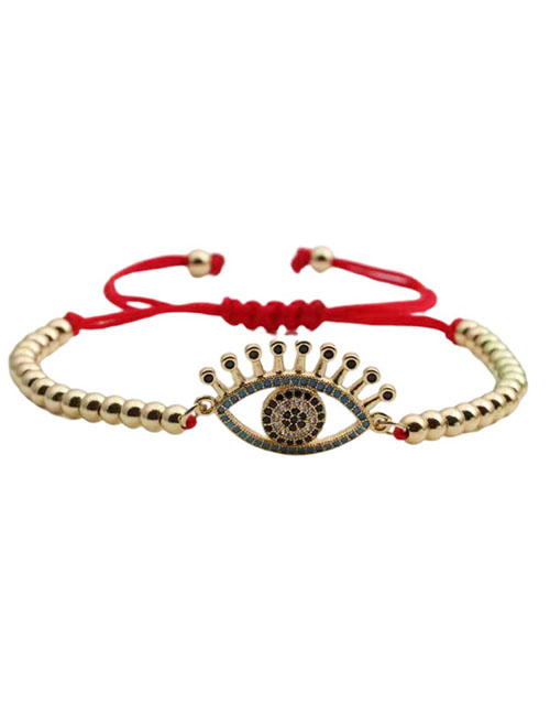 Fashion Cb0285cx+copper Bead Red String Copper Inlaid Zirconium Eye Bracelet