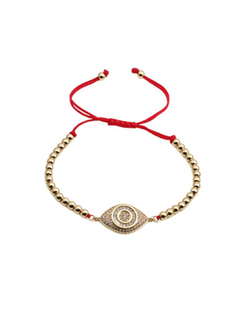 Fashion Cb0283cx+copper Bead Red String Copper Inlaid Zirconium Eye Adjustable Bracelet