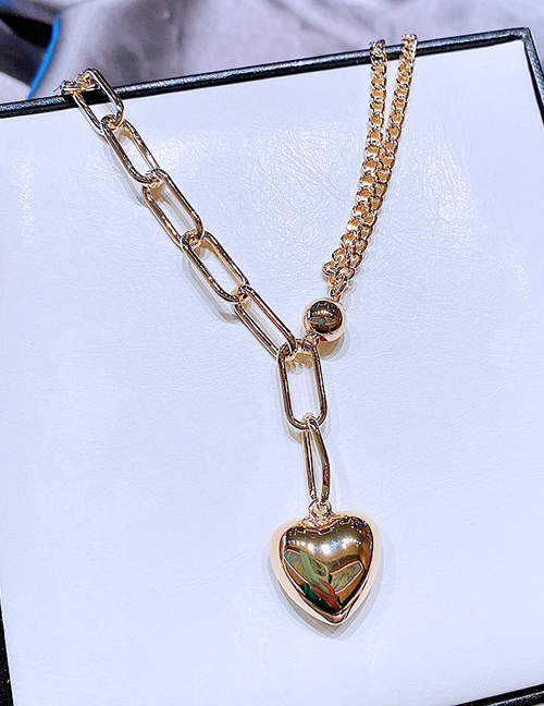 Fashion Gold Alloy Glossy Love Necklace