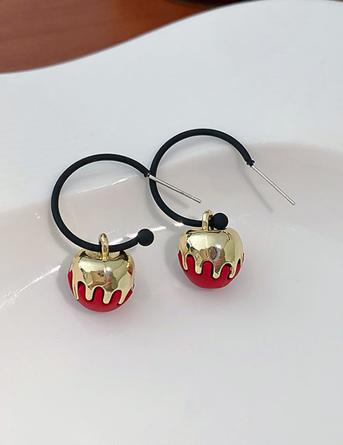 Fashion Red Alloy Geometric Strawberry Earrings