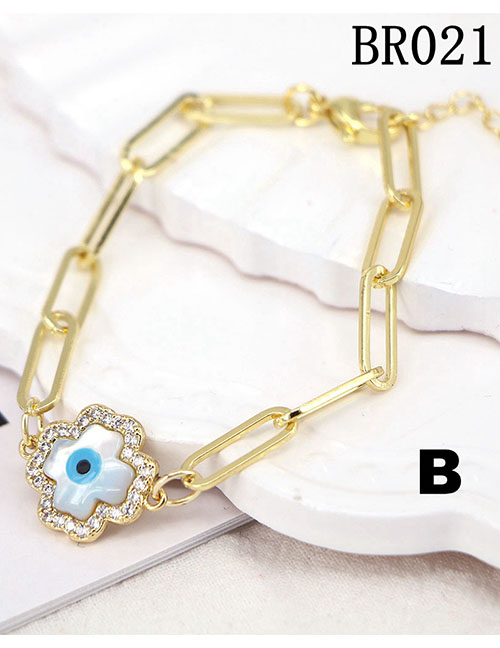 Fashion Br021-b Copper Diamond Palm Eye Bracelet
