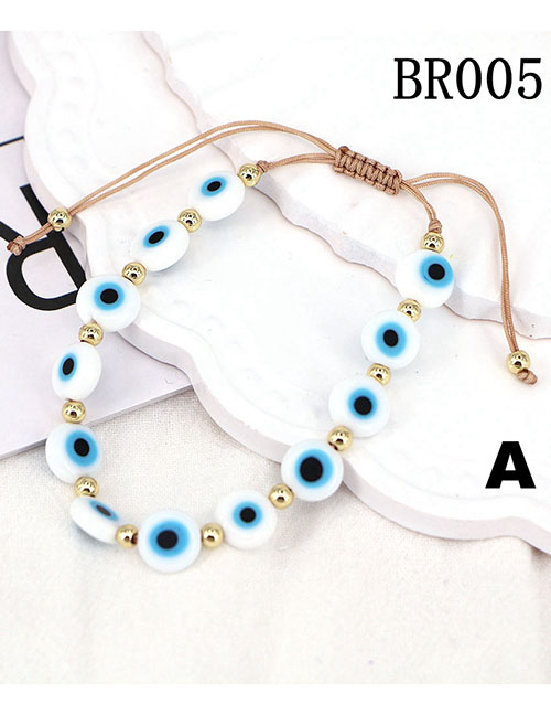 Fashion Br005-a Copper Beads Beaded Eye Bracelet