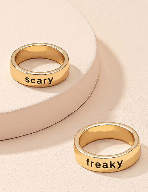 Fashion R770-freaky-scary Alloy Double-sided Letter Printing Plain Ring Ring
