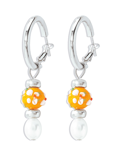 Fashion Orange Alloy Resin Geometric Earrings