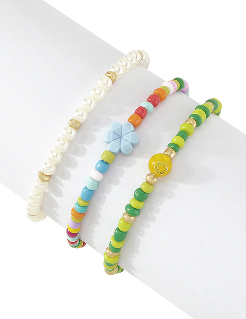 Fashion Color Random Alloy Color Rice Beads Beaded Bracelet Set
