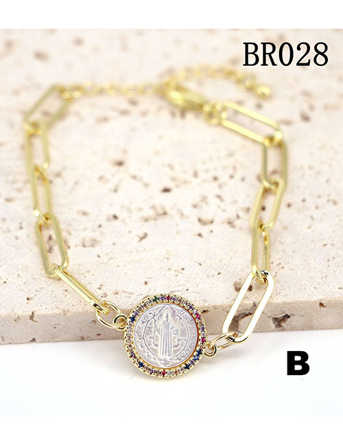 Fashion Br028-b Bronze Diamond Shell Round Bracelet