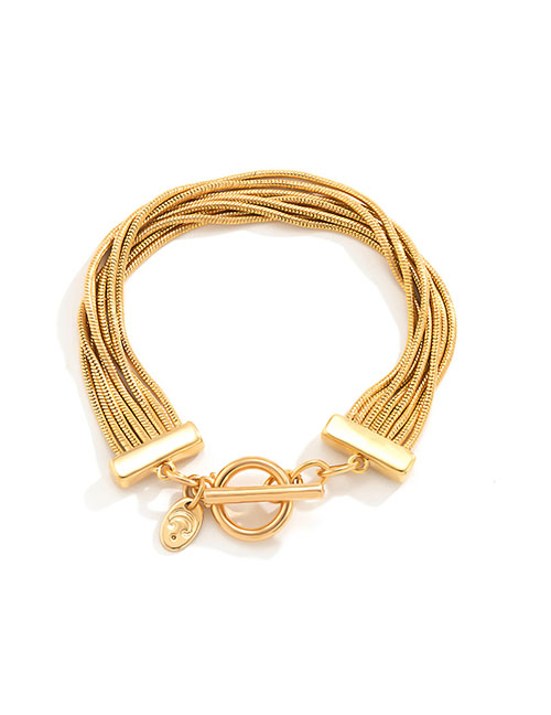 Fashion Gold Metal Snake Bone Chain Ot Buckle Bracelet