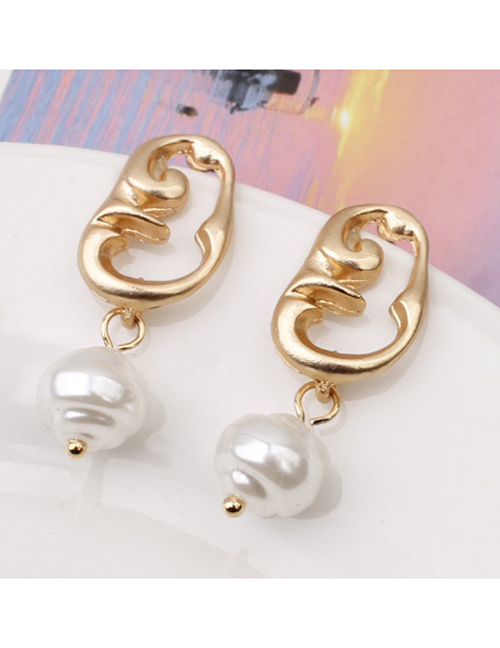 Fashion 5# Alloy Pearl Geometric Stud Earrings