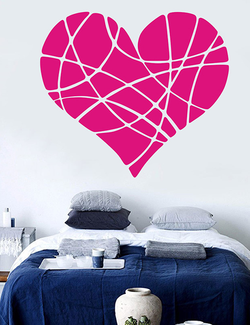 Fashion 57*50cm Rose Red Pvc Love Wall Stickers