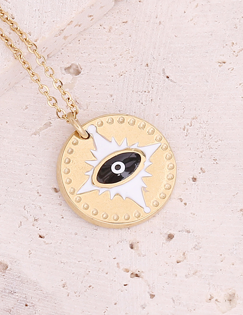 Fashion 10#black Stainless Steel Dripping Eyes Necklace