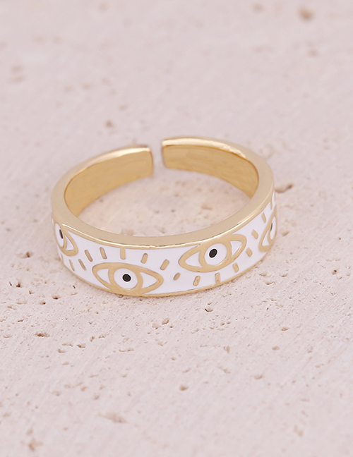 Fashion 3# Copper Inlaid Zirconium Star And Moon Eye Ring