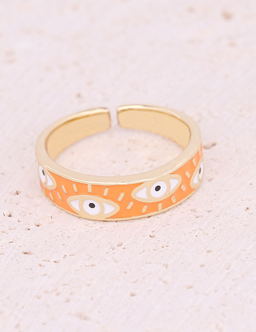Fashion 4# Copper Inlaid Zirconium Star And Moon Eye Ring