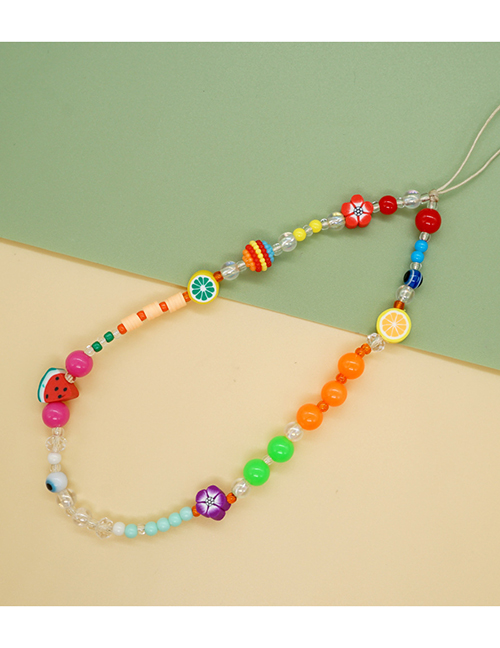 Fashion Color Resin Smiley Flower Rainbow Phone Chain