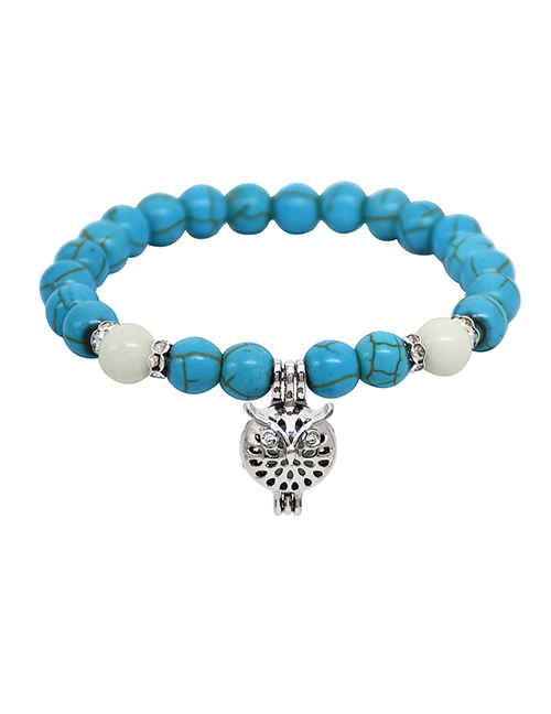Fashion B1637 Owl Alloy Round Beads Loose Beaded Owl Bracelet