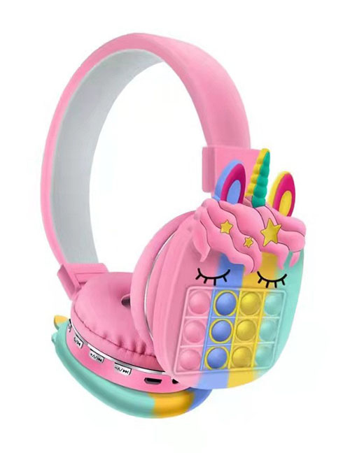 Fashion Pink Unicorn Silicone Push Unicorn Wireless Headset
