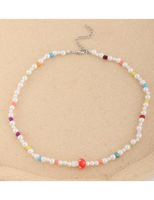 Fashion Color Geometric Pearl Color Beads Beaded Necklace