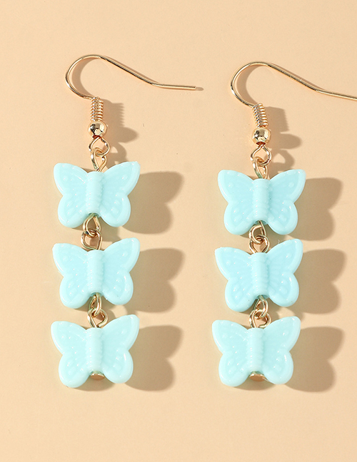 Fashion Blue Acrylic Butterfly Earrings