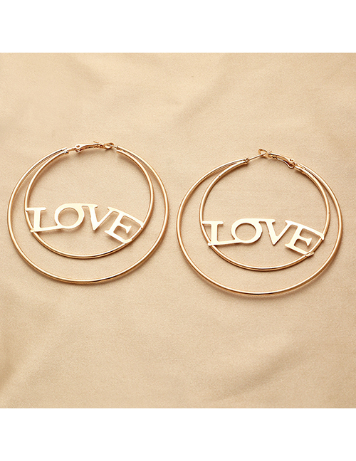Fashion Gold Color Alloy Letter Ring Ear Ring