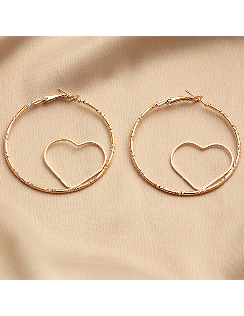 Fashion Gold Color Alloy Heart Ring Earrings
