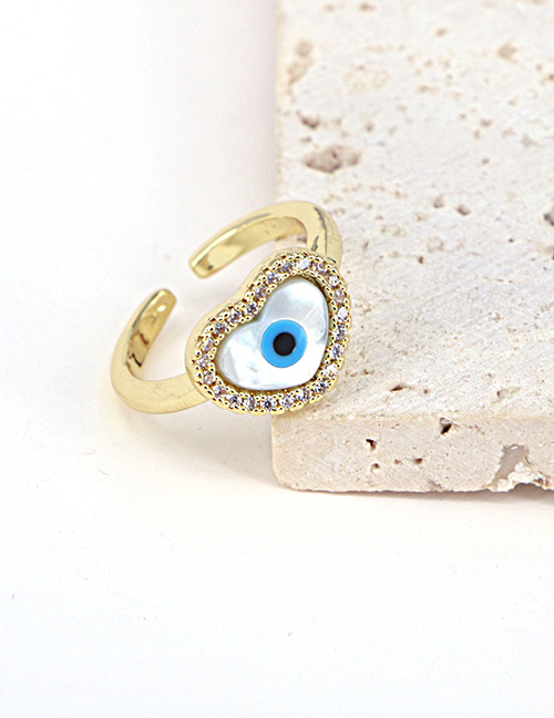 Fashion Love Copper And Diamond Geometric Eye Open Ring