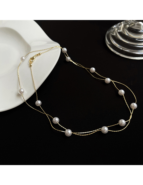 Fashion Gold Color Alloy Pearl Necklace
