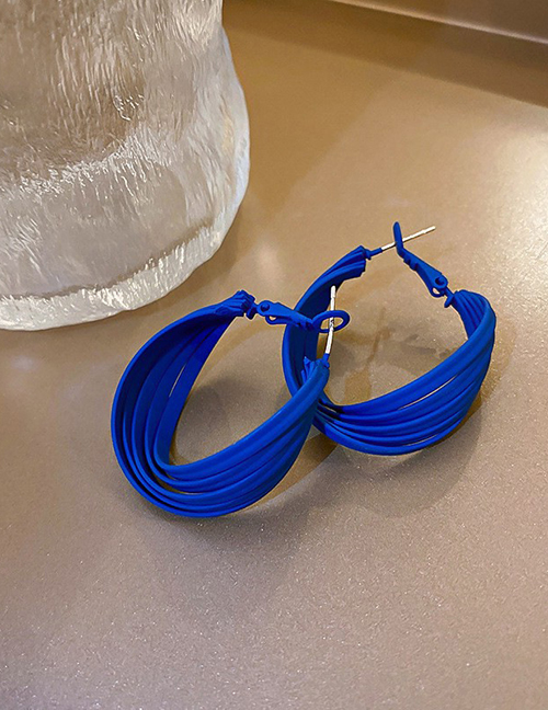 Fashion Blue Alloy Geometric Irregular Earrings