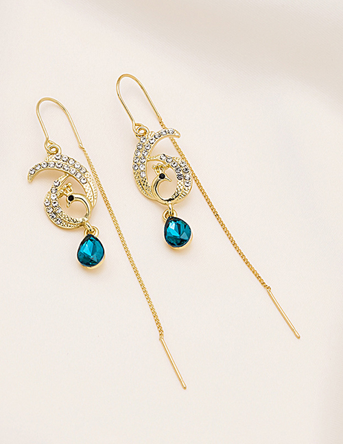 Fashion Gold Color Alloy Diamond-studded Geometric Ear Wire