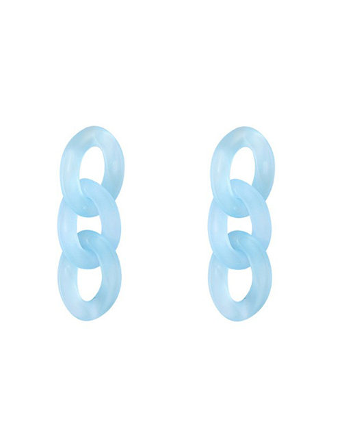 Fashion Blue Alloy Geometric Chain Earrings