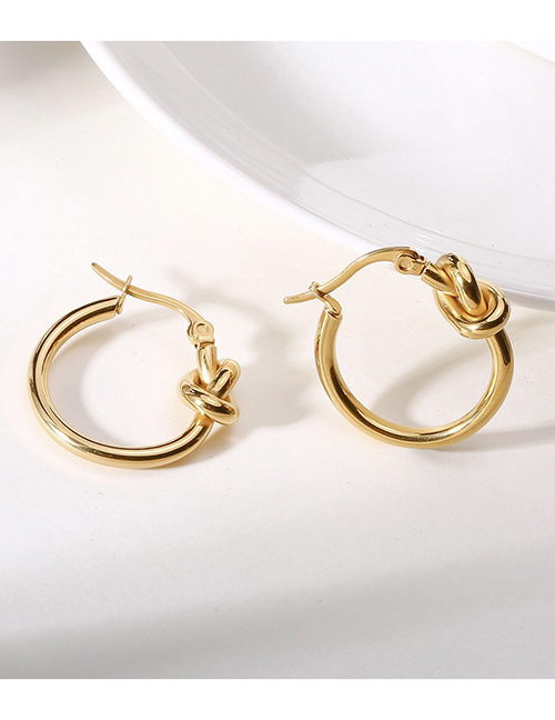 Fashion Gold Color Alloy Geometric Round Knotted Earrings