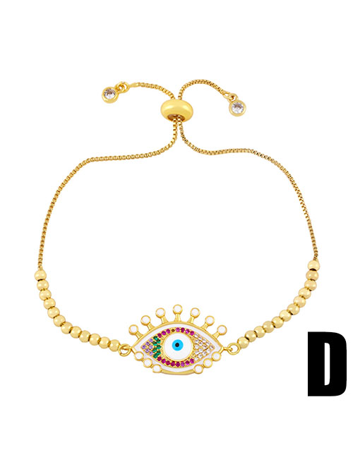 Fashion D Copper Inlaid Color Zirconium Eye Bracelet