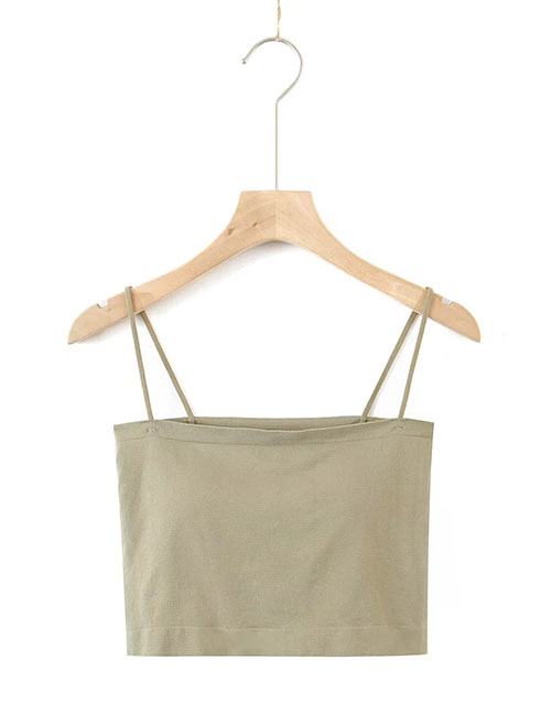 Fashion Armygreen Cotton Sling Top