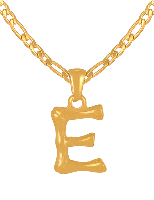 Fashion E Titanium Steel 26 Letter Pendant Necklace