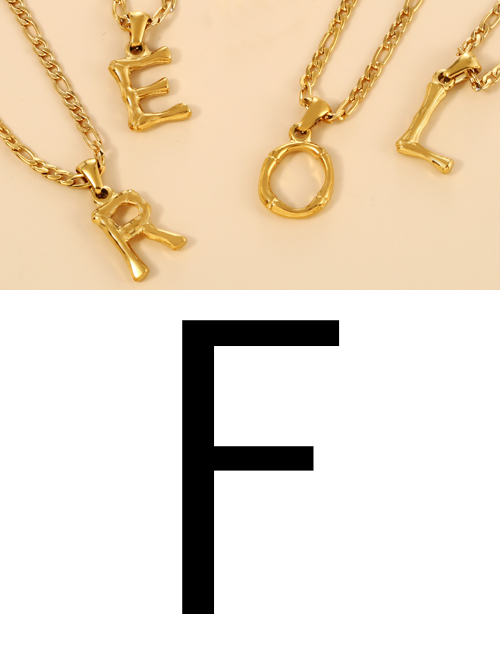 Fashion F Titanium Steel 26 Letter Pendant Necklace