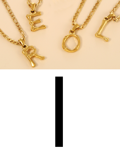 Fashion I Titanium Steel 26 Letter Pendant Necklace