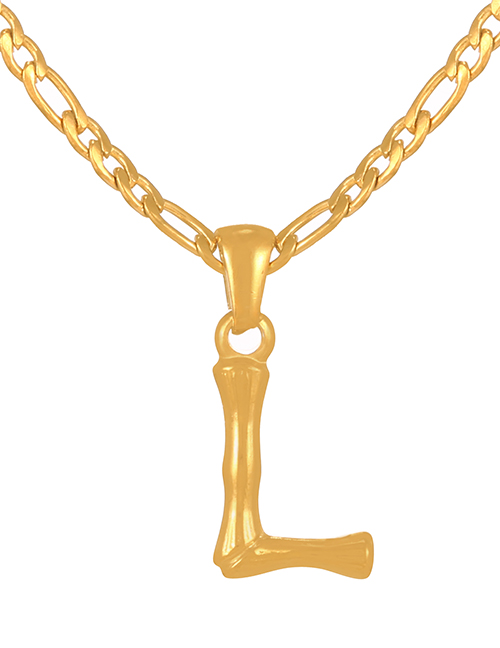 Fashion L Titanium Steel 26 Letter Pendant Necklace