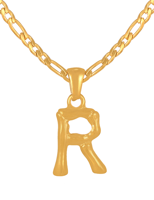Fashion R Titanium Steel 26 Letter Pendant Necklace