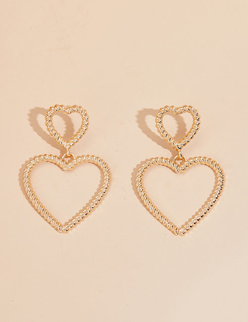 Fashion Gold Color Alloy Heart Ear Studs