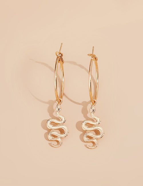 Fashion Gold Color Alloy Snake-shaped Earrings