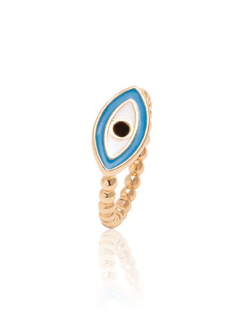 Fashion 9# Alloy Gold-plated Oil Dripping Eye Open Ring